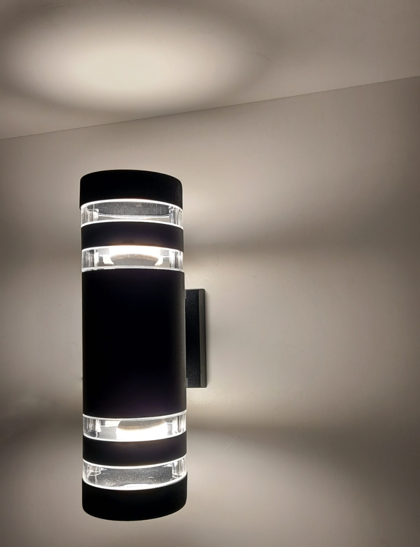 Lampa elewacyjna zewnętrzna kinkiet LED ZEFIRANT DUO czarny