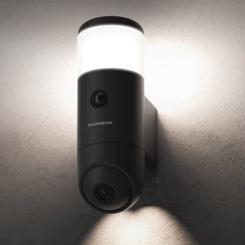 Kamera zewnętrzna WiFi lampa LED Thomson Rhieta 100