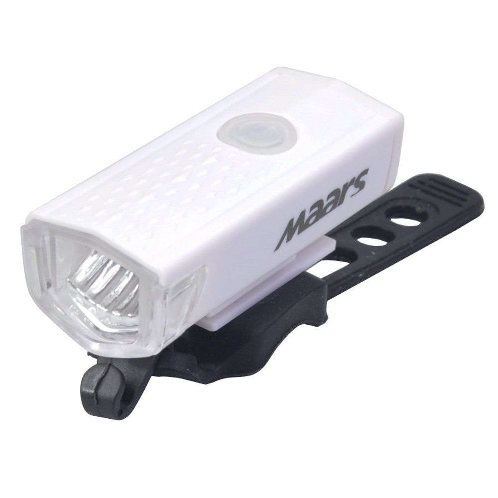 Lampka rowerowa akumulatorowa przód 300lm LED USB biała MS401W MAARS