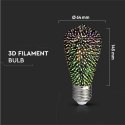Żarówka dekoracyjna 3W E27 filament 3D efekt gwiazd