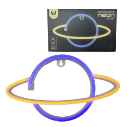 Lampka dekoracyjna NEON LED planeta saturn 3xAA + USB