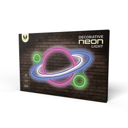 Lampka dekoracyjna NEON LED planeta na plexi 3xAA + USB