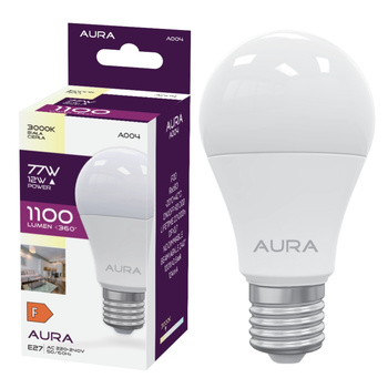 Żarówka LED A60 E27 12W 3000K 1100lm barwa ciepła A004 Aura
