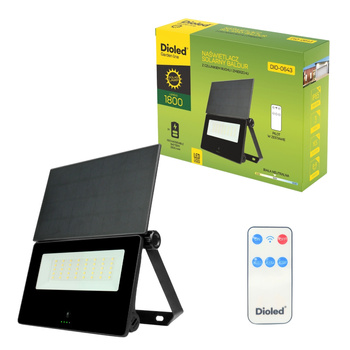 Lampa solarna LED 1800lm barwa neutralna czujnik ruchu + pilot Dioled