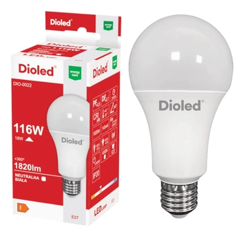 Żarówka LED E27 18W 4000K 1820lm barwa neutralna Dioled