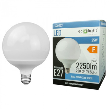 Żarówka LED G120 E27 25W 6500K 2250lm barwa zimna GLOBE Ecolight